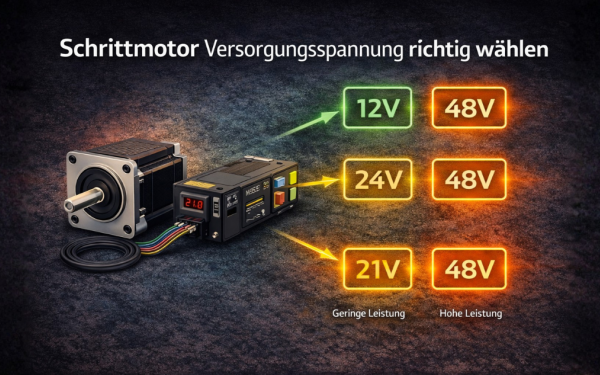 Schrittmotor Versorgungsspannung richtig wählen | Drehmoment und Dynamik optimieren